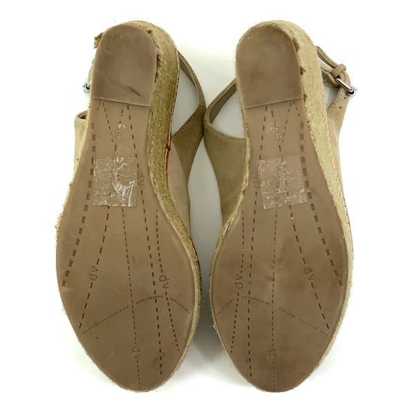 DV Open Toe Wedge Heels Espadrilles Sandals Beige - Picture 7 of 8